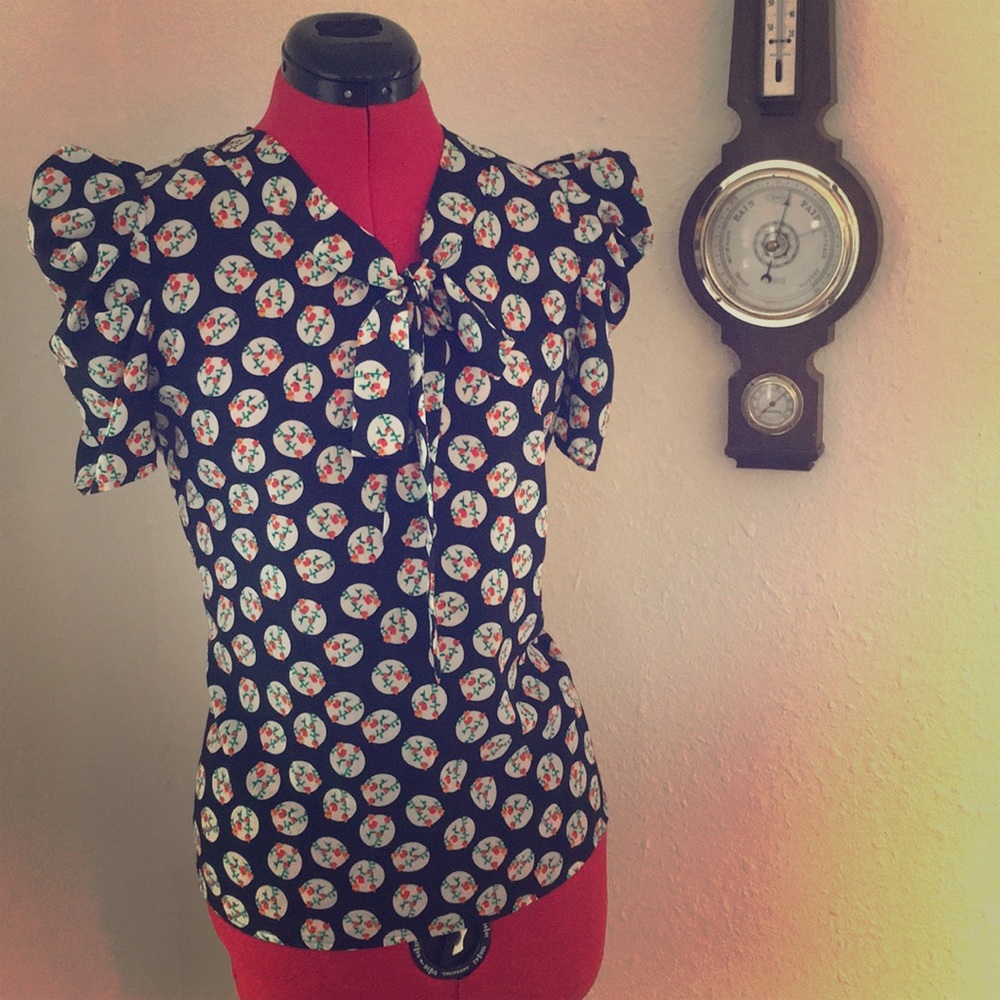 Princess Sleeve Floral Blouse